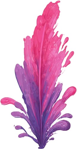 a pink feather with purple feathers.jpg